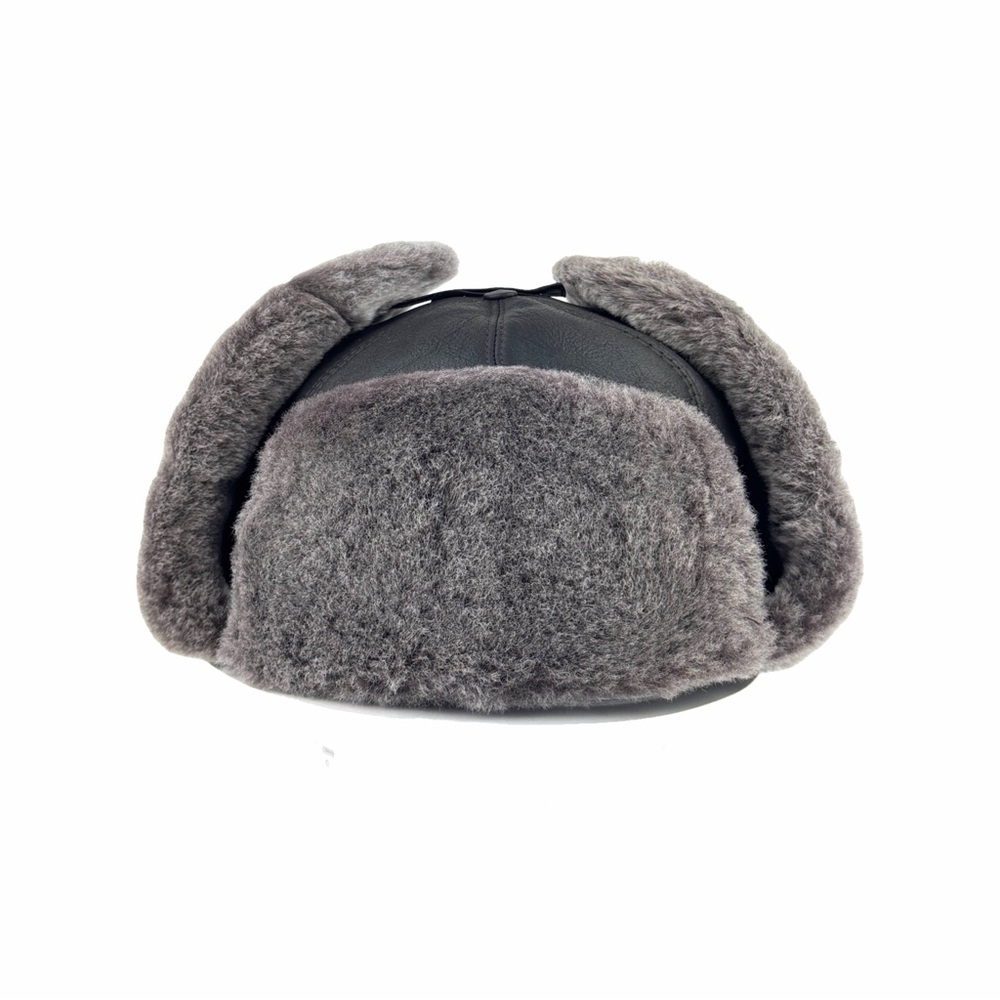 Real Sheepskin Leather Trapper Hat | Leather Aviator | Russian Ushanka - Picture 6 of 10